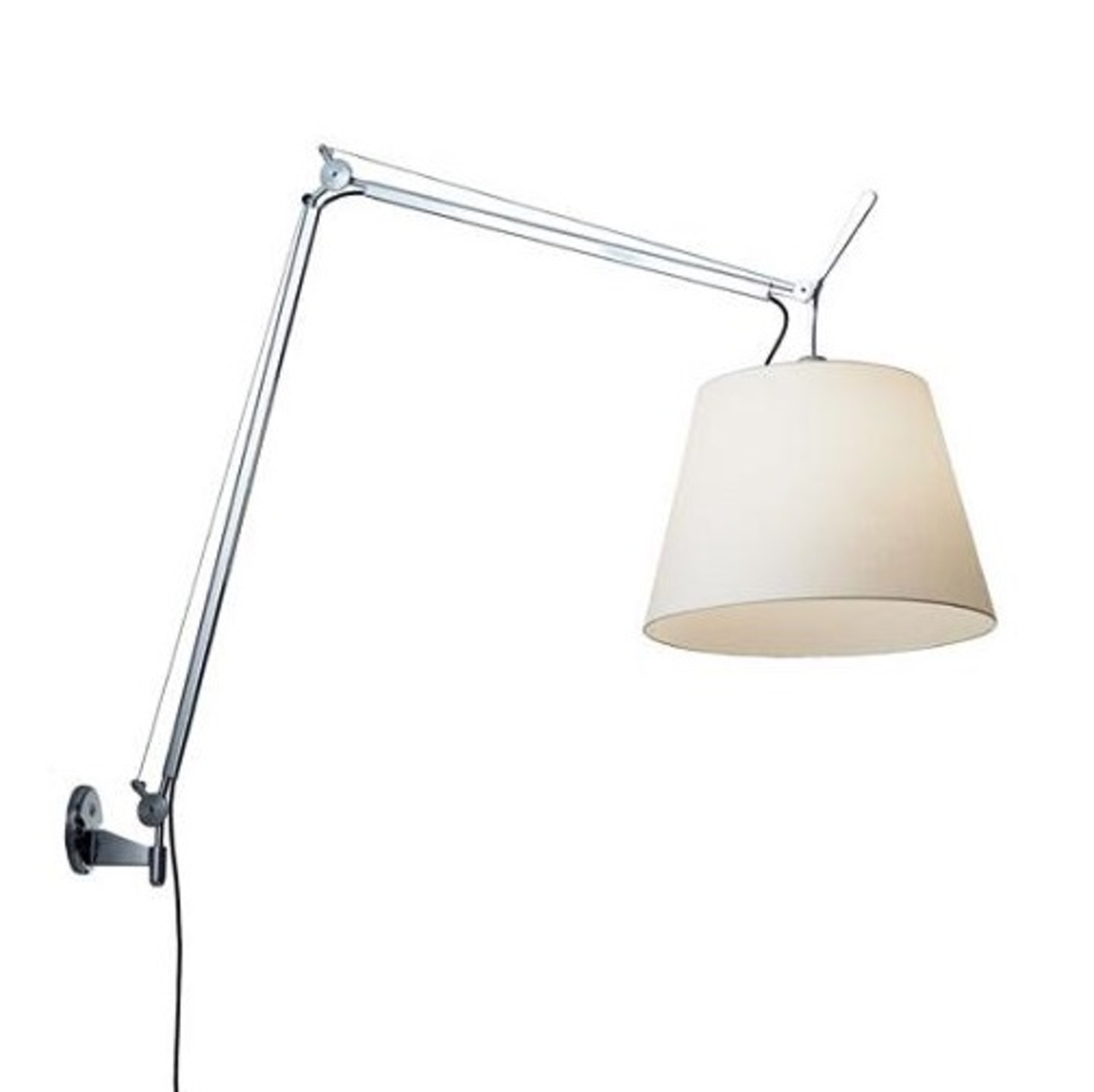 Applique Tolomeo Mega avec interrupteur Ø360 aluminium/blanc - Artemide